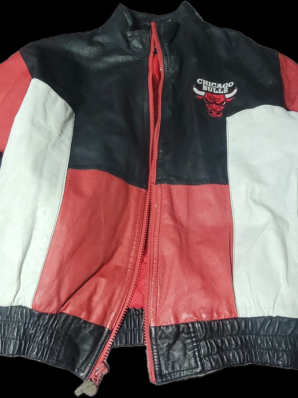 NBA Pro Player Red and Black Quilted Leather Jacket - Picture 3 of 4